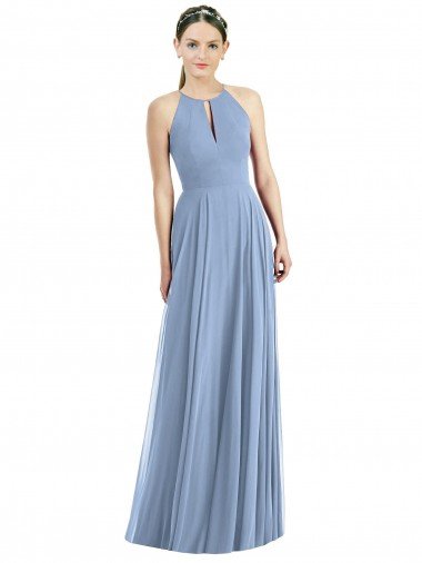Shop Keyhole Halter Chiffon Evening Maxi Dress