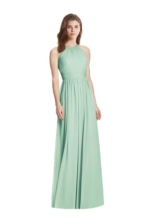 Shop Cutout Open Back Shirred Halter Evening Maxi Dress