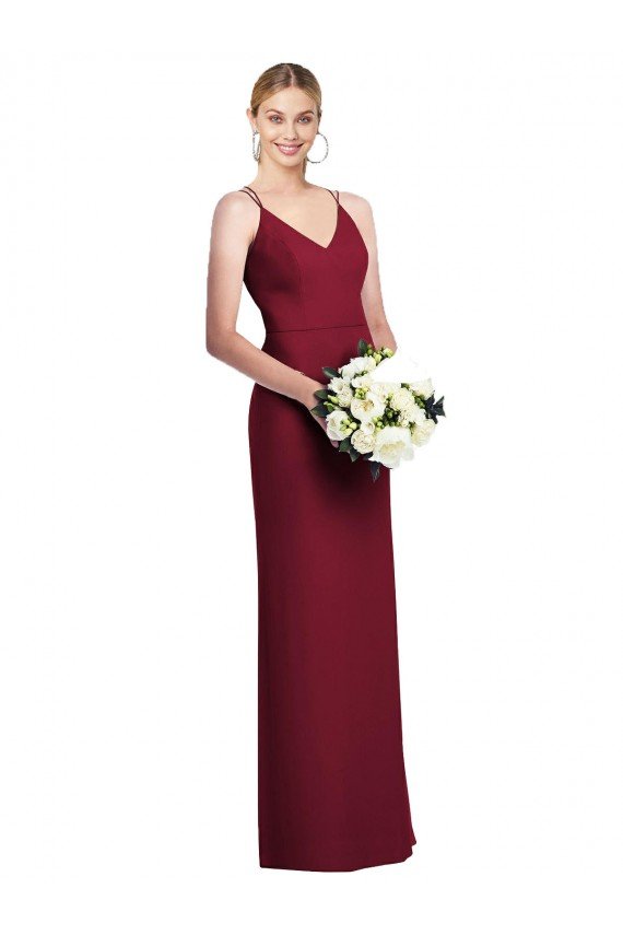 Shop Full Length Draped Blouson Back Chiffon Evening Maxi Dress