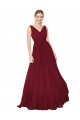 Shop Draped A-Line V-Neck Floor Length Chiffon Evening Dress