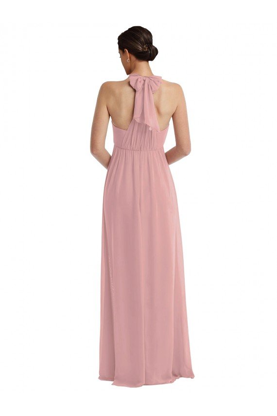 Shop Empire Waist Long Halter Evening Maxi Dress
