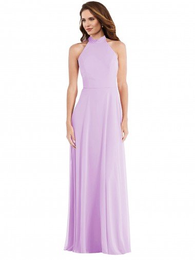 Shop High Neck Halter Backless Evening Maxi Dress