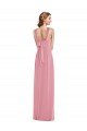 Shop Draped Chiffon Grecian Column Evening Dress with Front Slit