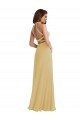 Shop Stand Collar Halter Evening Maxi Dress with Criss Cross Open Back