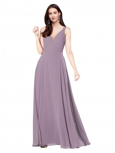 Shop Long Chiffon Evening Dress with Open Back