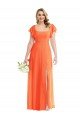 Shop Flutter Sleeves Scoop Open Back Chiffon Evening Maxi Dress