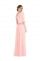 Shop One Shoulder Bell Sleeves Chiffon Evening Maxi Dress
