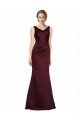 Shop Figure Shaping Satin Evening Dress with Structured Pleats