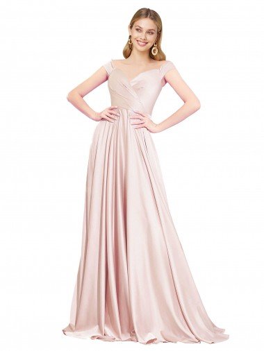 Shop A-Line Off the Shoulder Sweetheart Satin Evening Dress