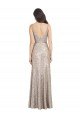 Shop V-Neck Fully Sequin Evening Dress with V-Back and Front Slit