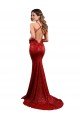 Shop Low Back Mermaid V-Neck Long Sequin Evening Dress