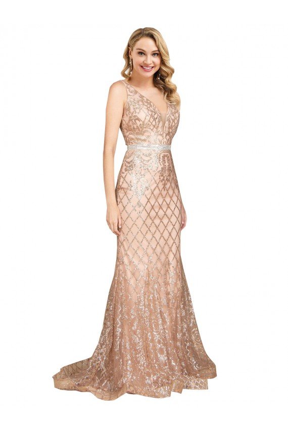 Shop Sleek Long Mermaid Sparkling Sequin Evening Dress