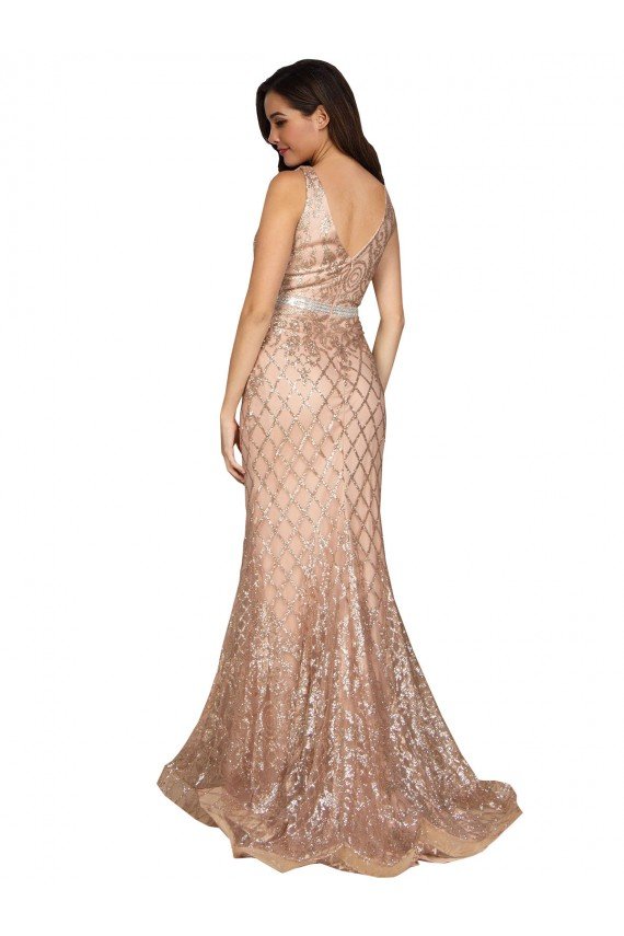 Shop Sleek Long Mermaid Sparkling Sequin Evening Dress