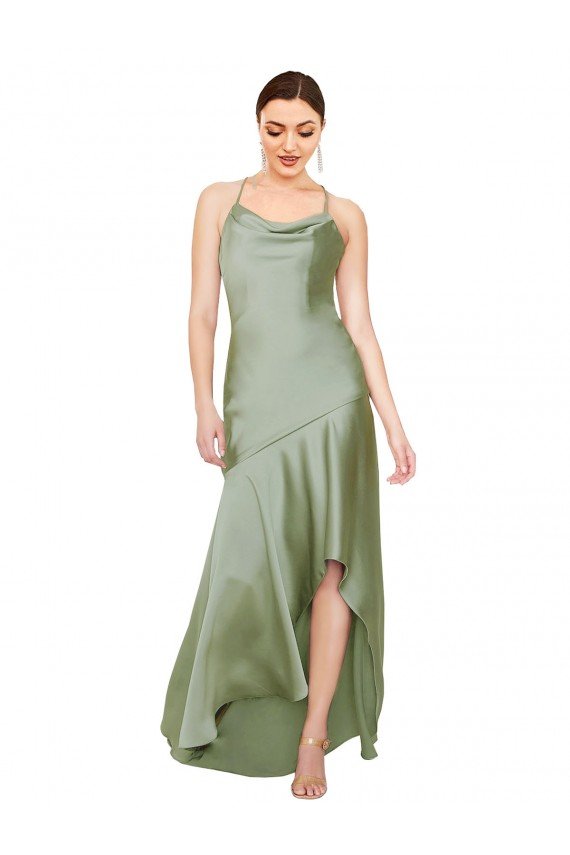 Shop Silky Satin Evening Dress with Bias Cut Skirt