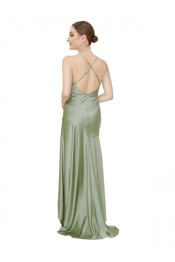 Shop Silky Satin Evening Dress with Bias Cut Skirt