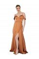 Shop Silky Satin Evening Dress with Bustier Bodice