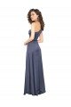 Shop Draped Silky Satin Evening Dress with Tied Waist