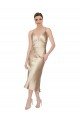 Shop Empire Waist Silky Satin Midi Length Cocktail Evening Dress