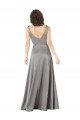 Shop Plunging V-Neckline Long A-Line Silky Satin Evening Dress