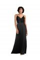 Shop Full Length V-Neckline Silky Satin Evening Dress with Spaghetti Straps