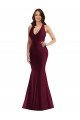 Shop Plunge Neckline Cutout Low Back Silky Satin Mermaid Evening Dress