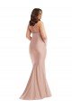 Shop Criss Cross Halter Open Back Silky Satin Mermaid Evening Dress