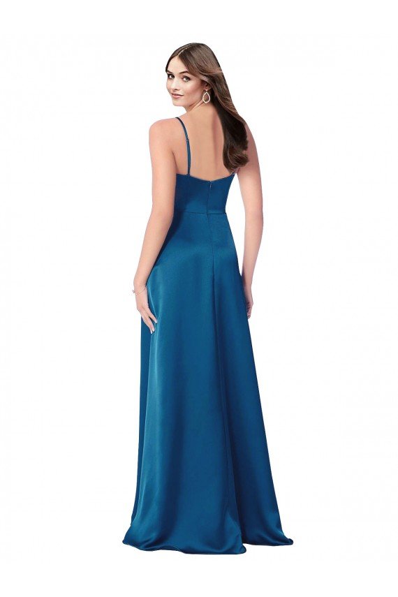 Shop Cowl Neck Salky Satin Evening Dress