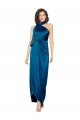 Shop High Halter Neck Silky Satin Evening Dress with Sash Overlay and Side Split