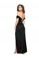 Shop Fitted Sweetheart Neckline Silky Satin Evening Dress with Off the Shoulder Sleeves and High Slit
