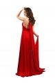 Shop High Slit A-Line Halter Long Spandex Evening Dress Open Back