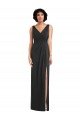 Shop Draped Wrap Maxi Spandex Evening Dress with Front Slit