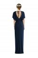 Shop Open Back Short Sleeves Draped Tulip Skirt Maxi Spandex Evening Dress