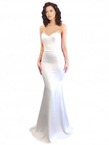 Shop Sweetheart Strapless High Neck Long Crepe Evening Dress