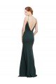 Shop Deep V-Neck and Back Long Crepe Evening Dress