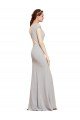 Shop Fit and Flare Long Crepe Evening Dress with Tie Open Back
