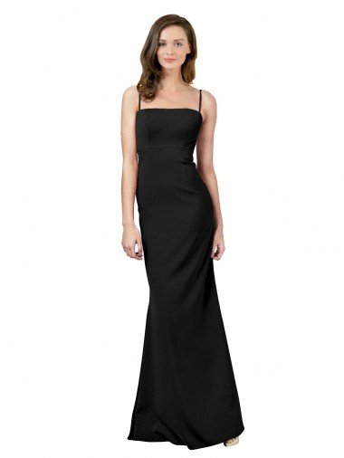 Shop Fit and Flare Slim Crepe Evening Dress with Cutout Back