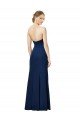 Shop Strapless Fit and Flare Long Crepe Evening Dress with Knot and Slit