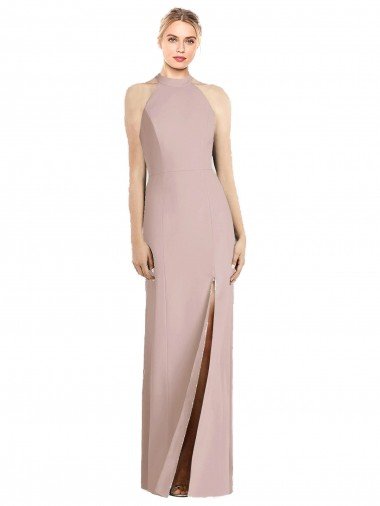 Shop High Neck Cutout Halter Trumpet Evening Dress