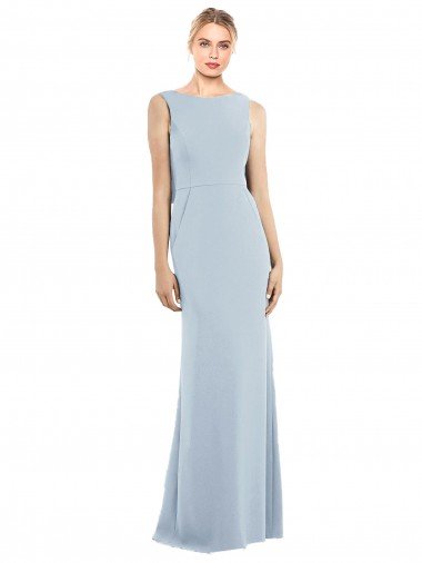 Shop Draped Backless Crepe Evening Dress with Pockets
