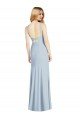 Shop High Neck Backless Crepe Trumpet Evening Dress