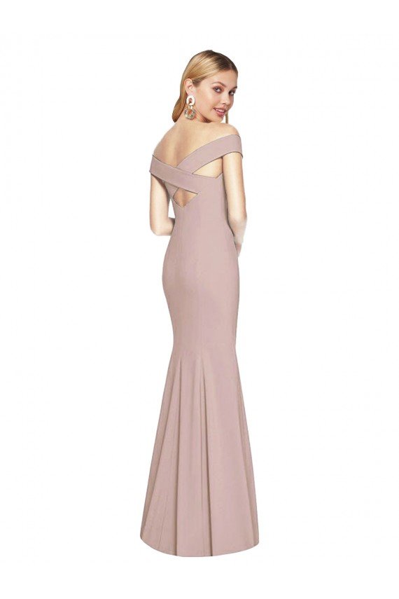 Shop Off the Shoulder Criss Cross Back Trumpet Evening Dress