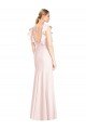 Shop Ruffle Cap Sleeves Open Back Trumpet Evening Dress