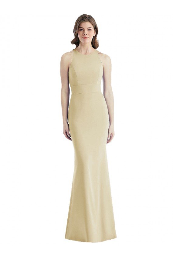 Shop Criss Cross Twist Cutout Back Trumpet Evening Dress