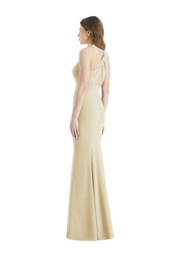 Shop Criss Cross Twist Cutout Back Trumpet Evening Dress