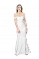 Shop Mermaid Off the Shoulder Long Crepe Evening Dress with Low Back