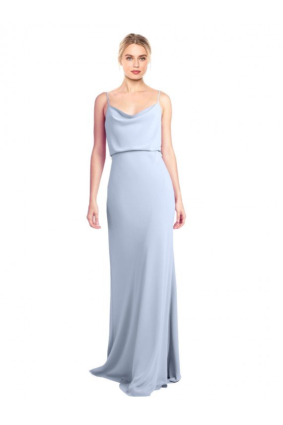 Shop Feminine Cowl Neck Slim Floor Length Stretch Crepe Evening Dress