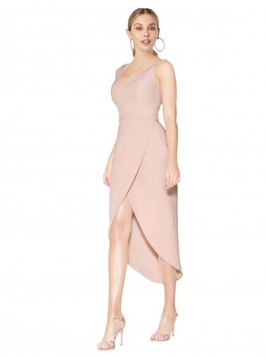 Shop Short Knee Length Crepe Cocktail Evening Dress