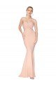 Shop Sweetheart Shirred Neck Long Floor Length Crepe Evening Dress