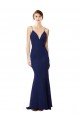 Shop Deep V-Neck Spaghetti Straps Mermaid Crepe Evening Dress