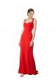 Shop Long Chapel Train Fishtail Maxi Crepe Evening Dress with Sweetheart Neckline